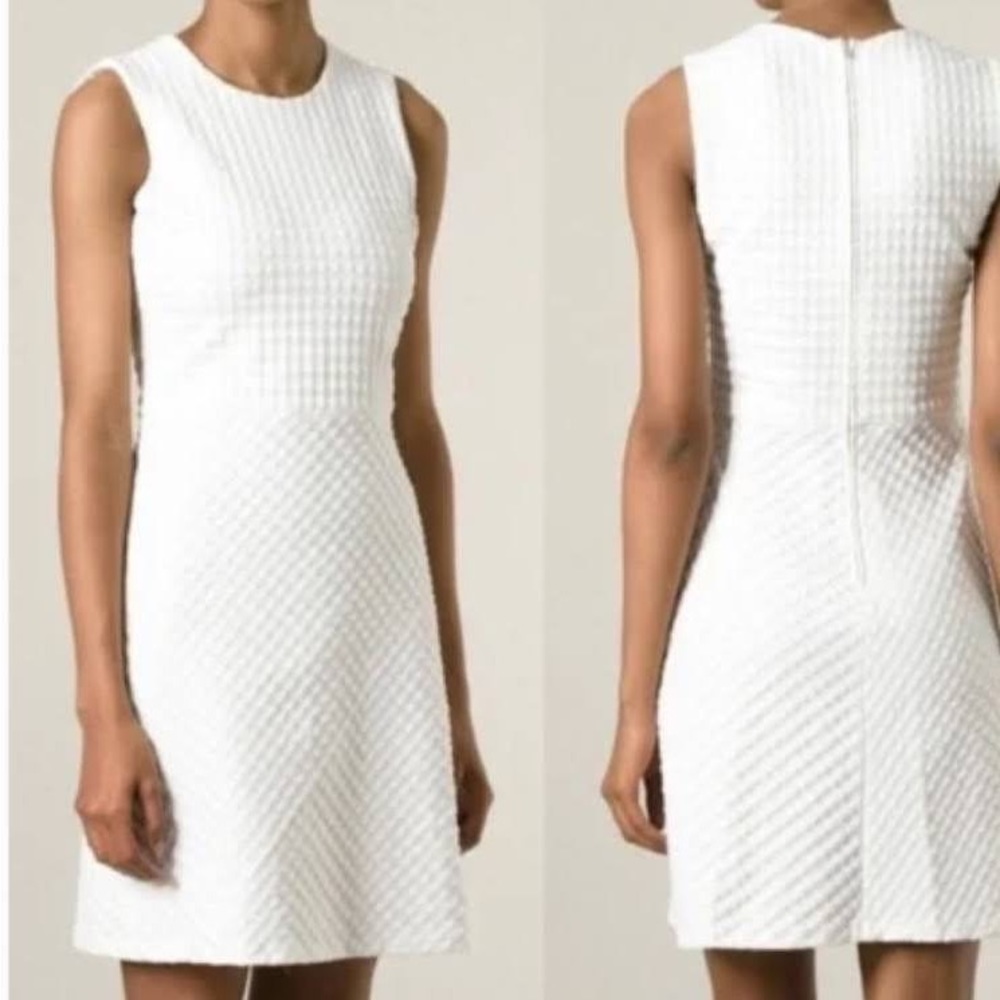 Theory White Textured Raneid Dress